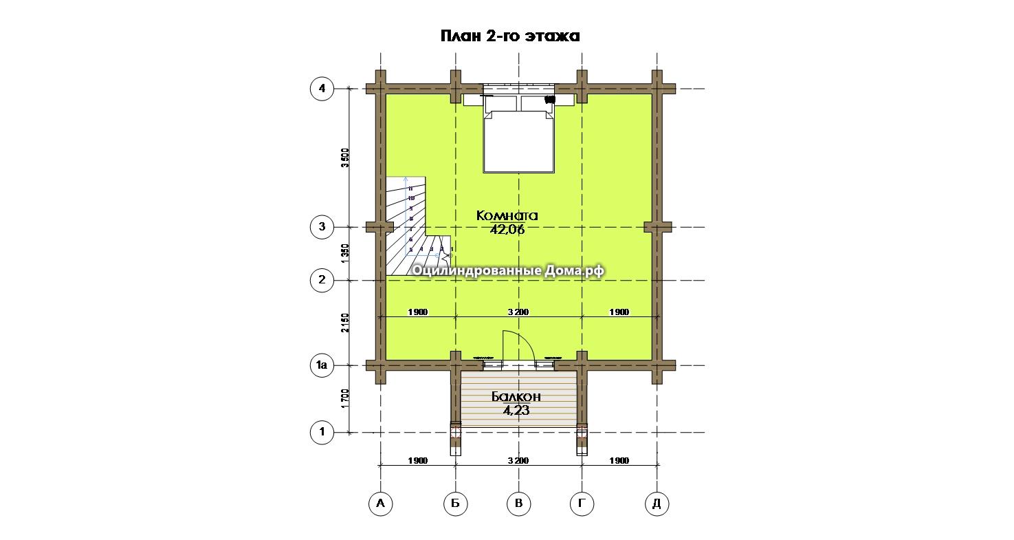 Проект дома из ОЦБ бревна с мансардой 